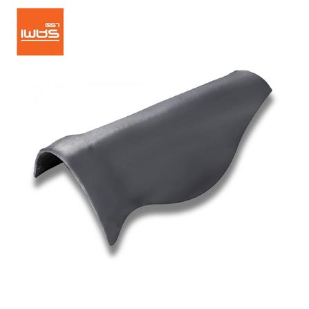 ครอบสันโค้งตะเข้ แบบเว้า ลอนคู่ ตราเพชร 23x47 ซม. สีไอรอนเกรย์