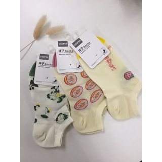 USUPSO ถุงเท้าข้อสั้นลายน่ารัก ผู้หญิง คละแบบ (D9)