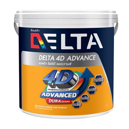 สีน้ำทาภายนอก ชนิดกึ่งเงา DELTA 4D ADVANCE BASE A สีขาว 1 แกลลอน