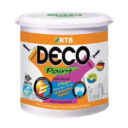สีน้ำทาภายนอก ชนิดด้าน RTB DECO SHIELD PLUS+ BASE B สีขาว 2.5 แกลลอน