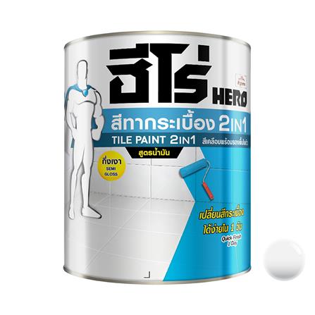 สีน้ำมันทากระเบื้อง ชนิดกึ่งเงา WOODTECT HERO 2 IN 1 H2-T500 สีใส 1/4 แกลลอน