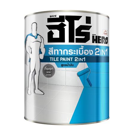 สีน้ำมันทากระเบื้อง WOODTECT HERO 2 IN 1 H2-T800 สีดำ กึ่งเงา 1/4 แกลลอน