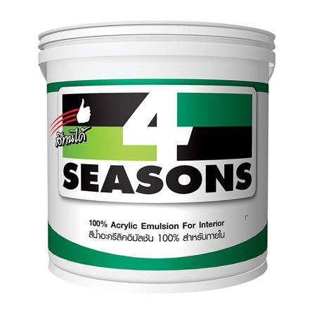 สีน้ำทาภายใน TOA 4 SEASONS สีขาว #A1000 ด้าน 5 แกลลอน