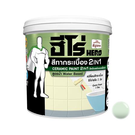 สีทากระเบื้อง ชนิดกึ่งเงา WOODTECT HERO 2IN1 H2-C003 สีเขียวมินต์ 0.85 ลิตร