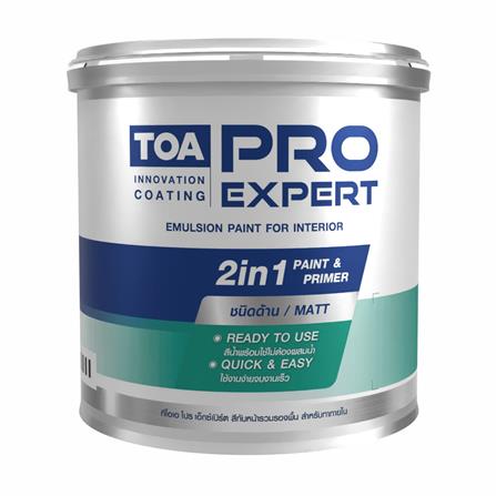สีน้ำทาภายใน ชนิดด้าน TOA PRO EXPERT 2 IN 1 PM100 สีขาว 1 แกลลอน