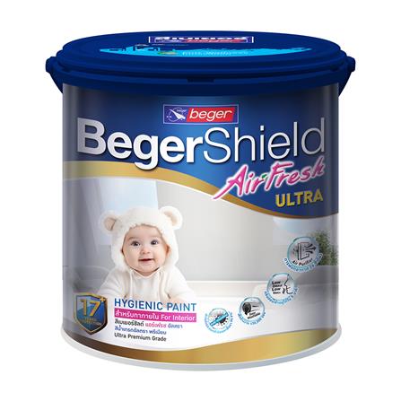 สีน้ำทาภายใน ชนิดกึ่งเงา BEGER BEGERSHIELD AIRFRESH ULTRA สีขาว BASE A 1 แกลลอน
