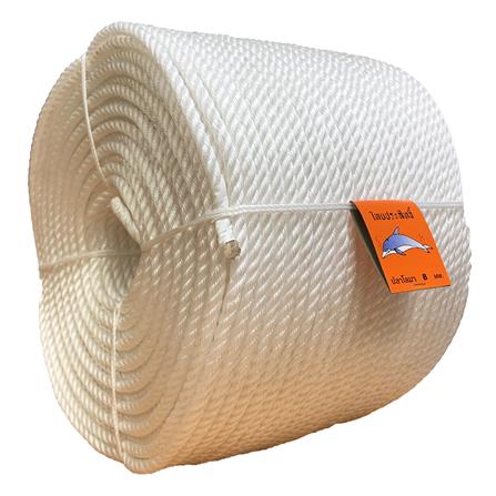 เชือกไนล่อน โลมา 8 มม. x 210 ม. สีขาว