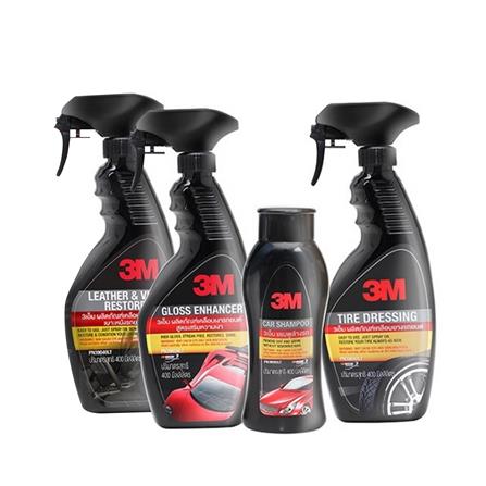 ชุดผลิตภัณฑ์ดูแลรักษารถยนต์ 3M (แพ็ก 4 ชิ้น)