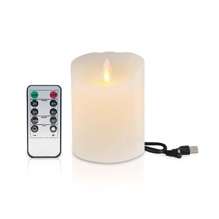 เทียน LED CLAIRE WAX REMOTE RECHARGE DIM 4 นิ้ว 0.3 วัตต์ WARMWHITE สีขาว
