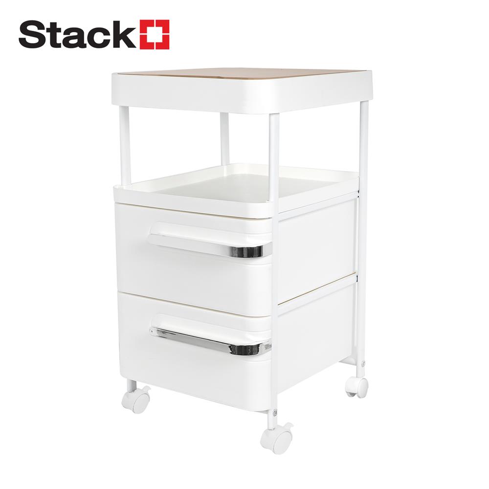 ตู้ลิ้นชัก 2 ชั้น 1 โล่ง STACKO BOLLY 32x36.2x58 ซม. สีขาว