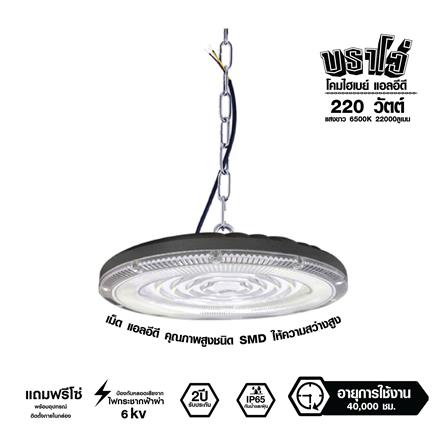 โคมไฮเบย์ LED RACER BRAVO 220 วัตต์ DAYLIGHT สีเทา