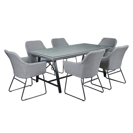 ชุดสนามหวายเทียม 6 ที่นั่ง SPRING RACHEL สีเทา