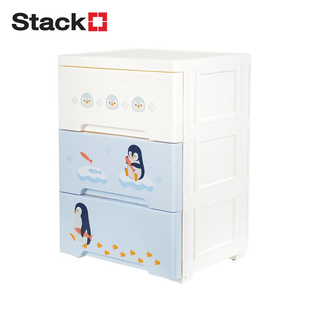 ตู้ลิ้นชัก 3 ชั้น STACKO LITTLE-P 37.6x31.7x53.1 ซม. สีฟ้า/ขาว