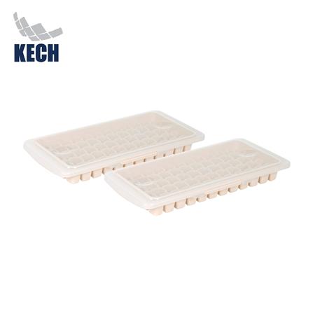 ที่ทำน้ำแข็งมีฝาปิด 60 ช่อง KECH สีครีม (แพ็ก 1 แถม 1)