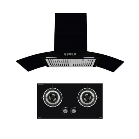 เตาฝัง+เครื่องดูดควัน AXIA SBL76-2G+HERO KNIGHT90