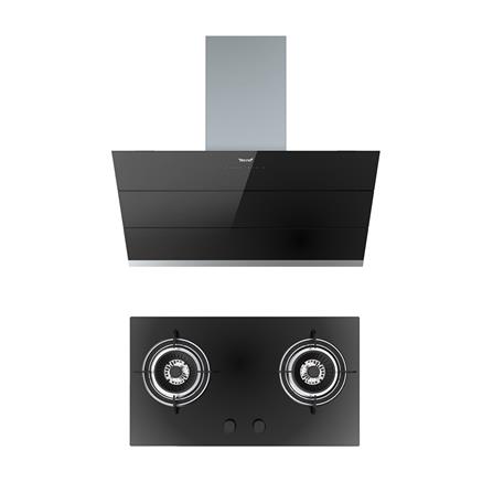 เตาฝัง+เครื่องดูดควัน TECNOGAS JET GB+90 SLOPE