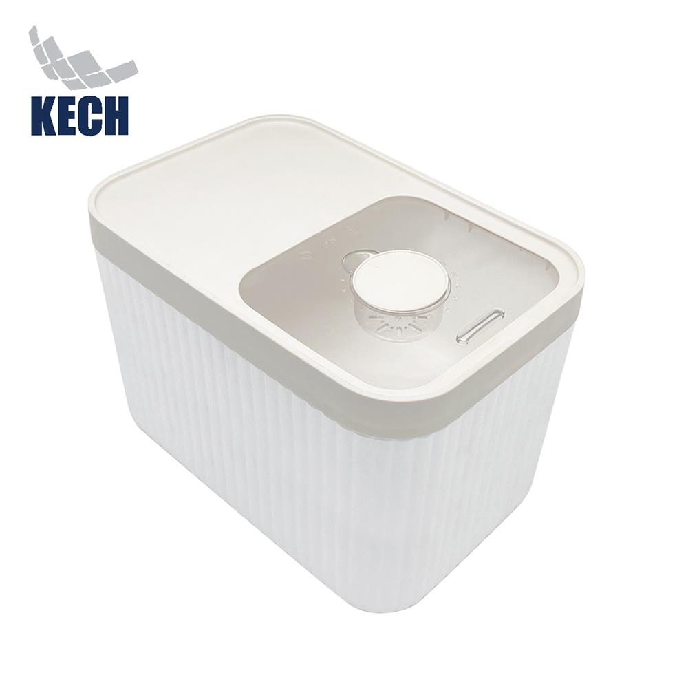 ถังข้าวสารฝาเลื่อน KECH SAVE SPACE 10 กก. สีขาว/ครีม