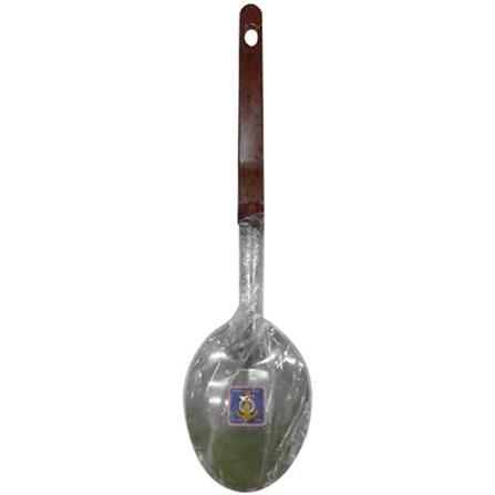 ทัพพีสเตนเลสใหญ่ ตราสมอ ด้ามน้ำตาล