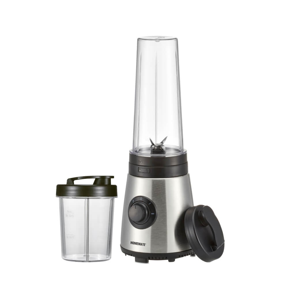 เครื่องปั่นพกพา MIX&amp;GO DUAL SPEED HOMEMATE (HOM-295061) 0.6 ลิตร สีเงิน-ดำ