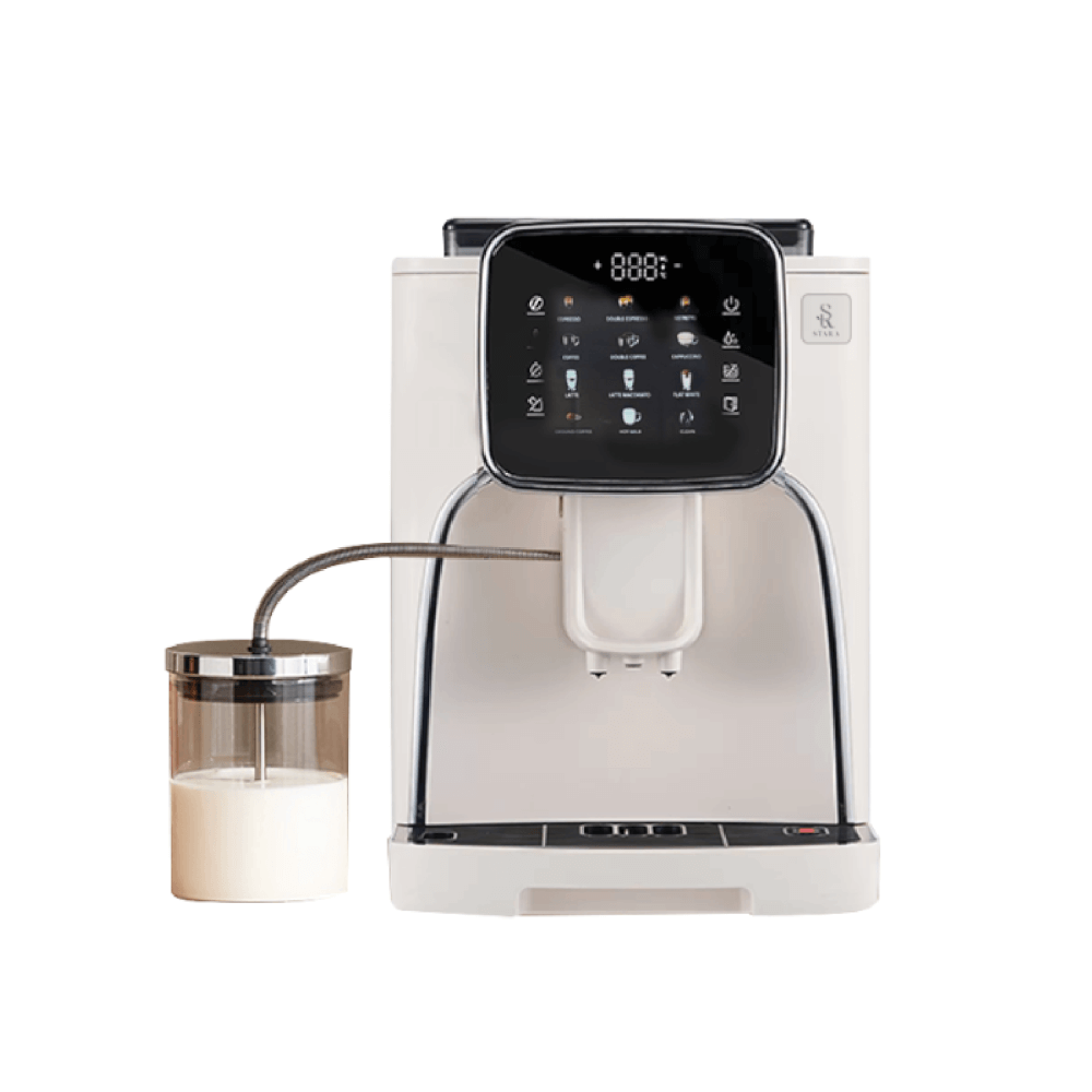 เครื่องชงกาแฟอัตโนมัติ STARA MILK+ แรงดัน 19 บาร์ ปั๊มคุณภาพจากอิตาลี จอสีสัมผัส 10 เมนูครบ