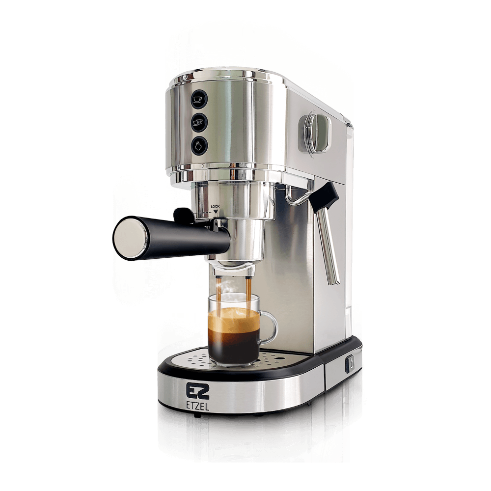 เครื่องชงกาแฟ กึ่งอัตโนมัติ แบบไฮบริด ETZEL SN685 สีเงิน